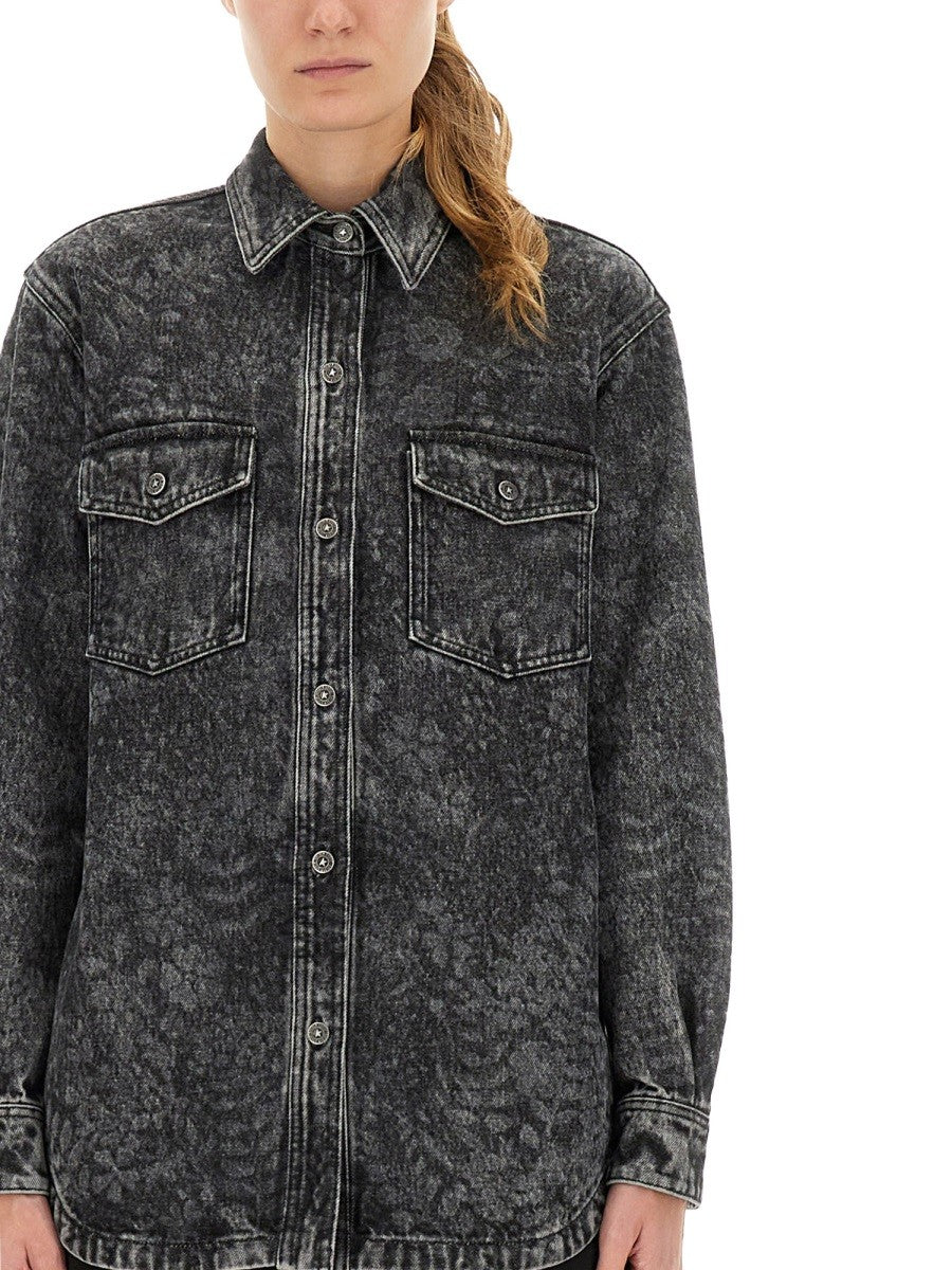 Golden Goose "OLLIE BOYFRIENS" SHIRT WITH LASER FLOWERS
