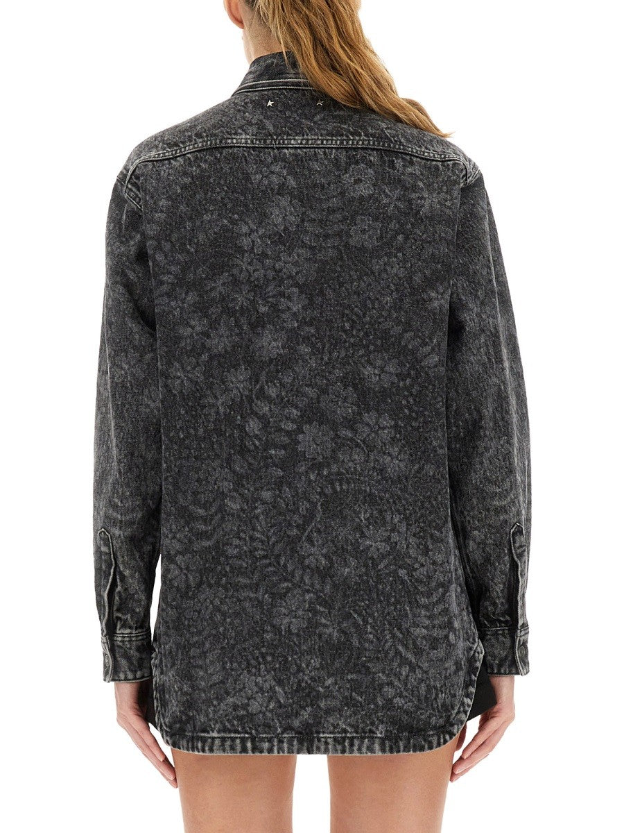 Golden Goose "OLLIE BOYFRIENS" SHIRT WITH LASER FLOWERS