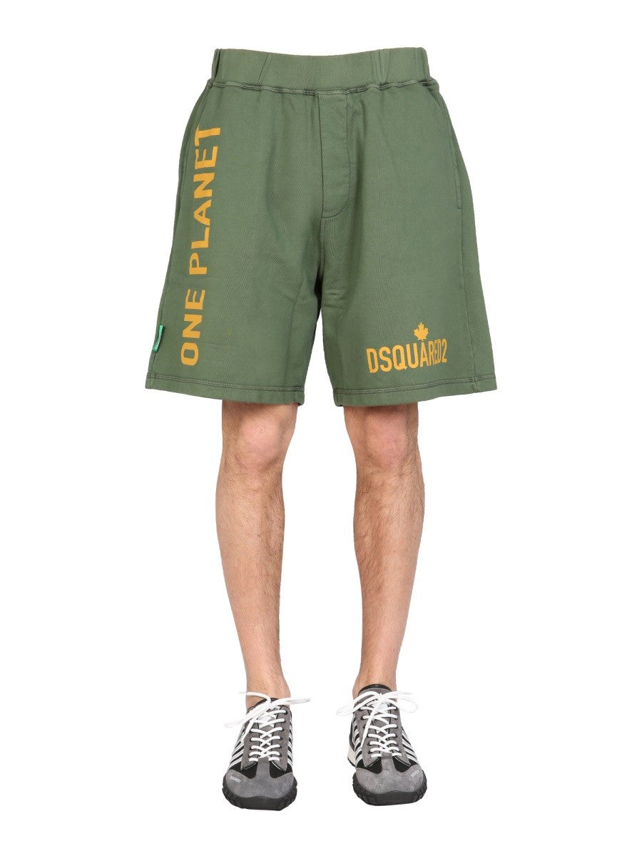 Dsquared "ONE LIFE ONE PLANET" BERMUDA SHORTS