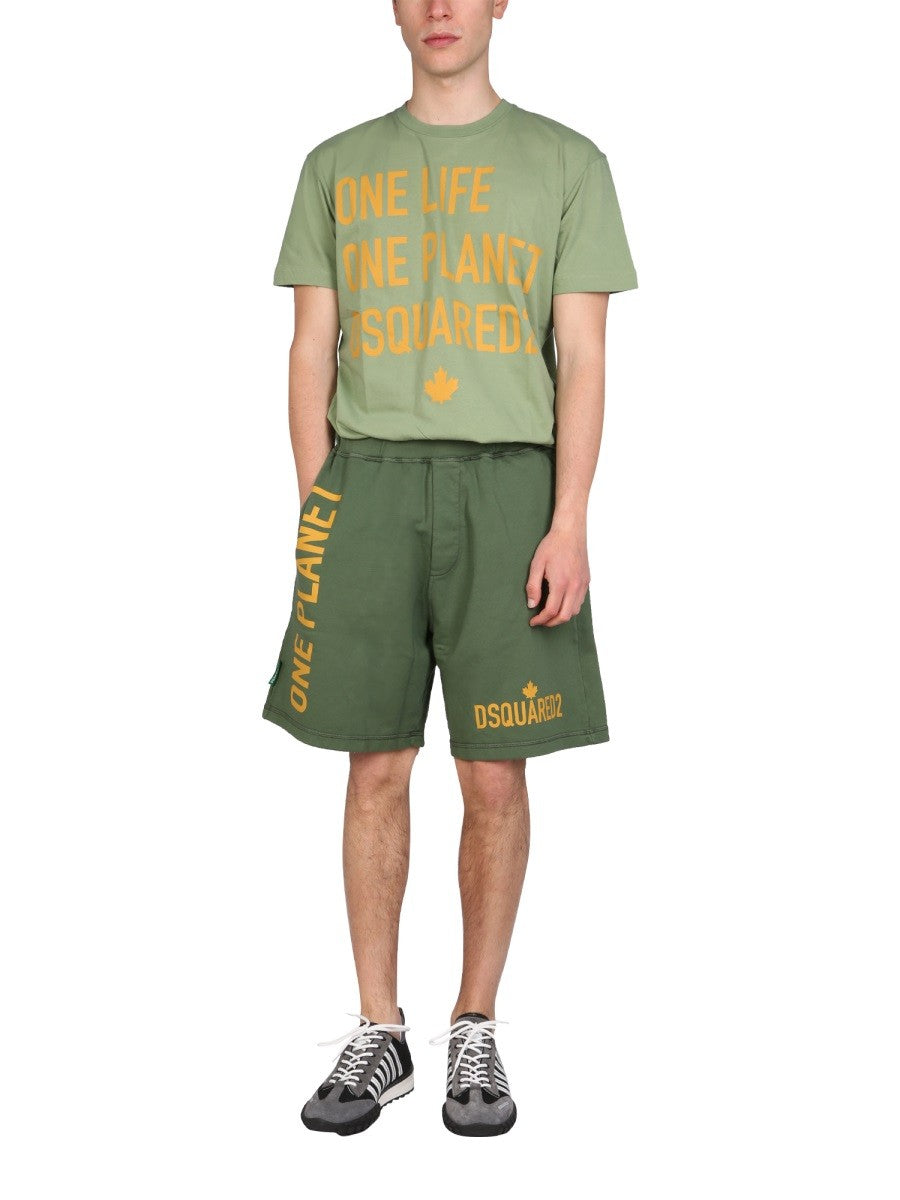 Dsquared "ONE LIFE ONE PLANET" BERMUDA SHORTS