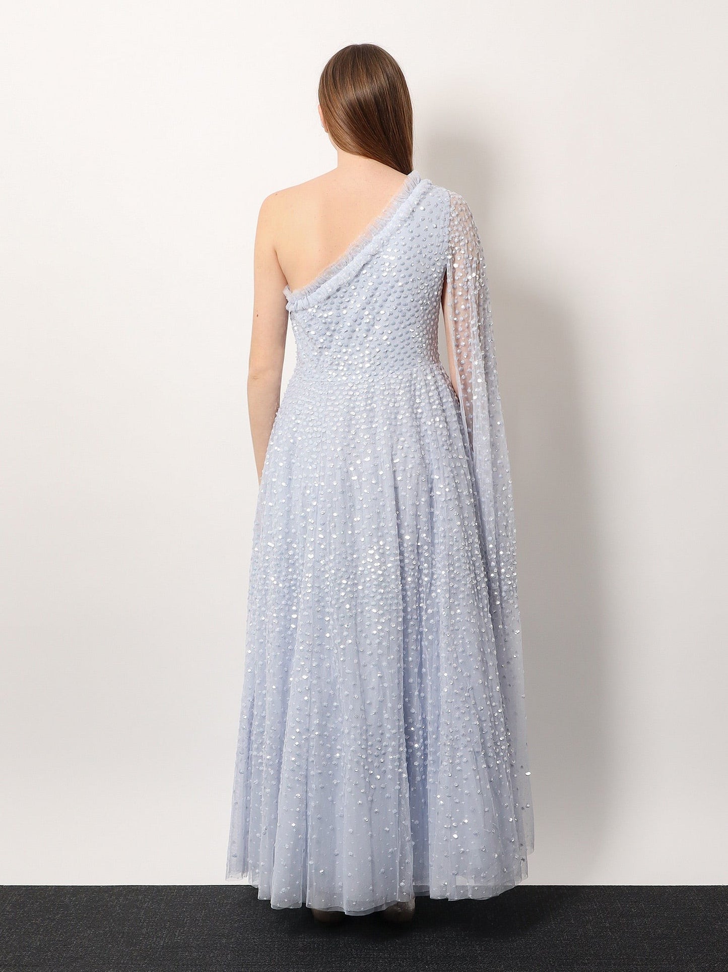 NEEDLE & THREAD One-shoulder long dress with sequins