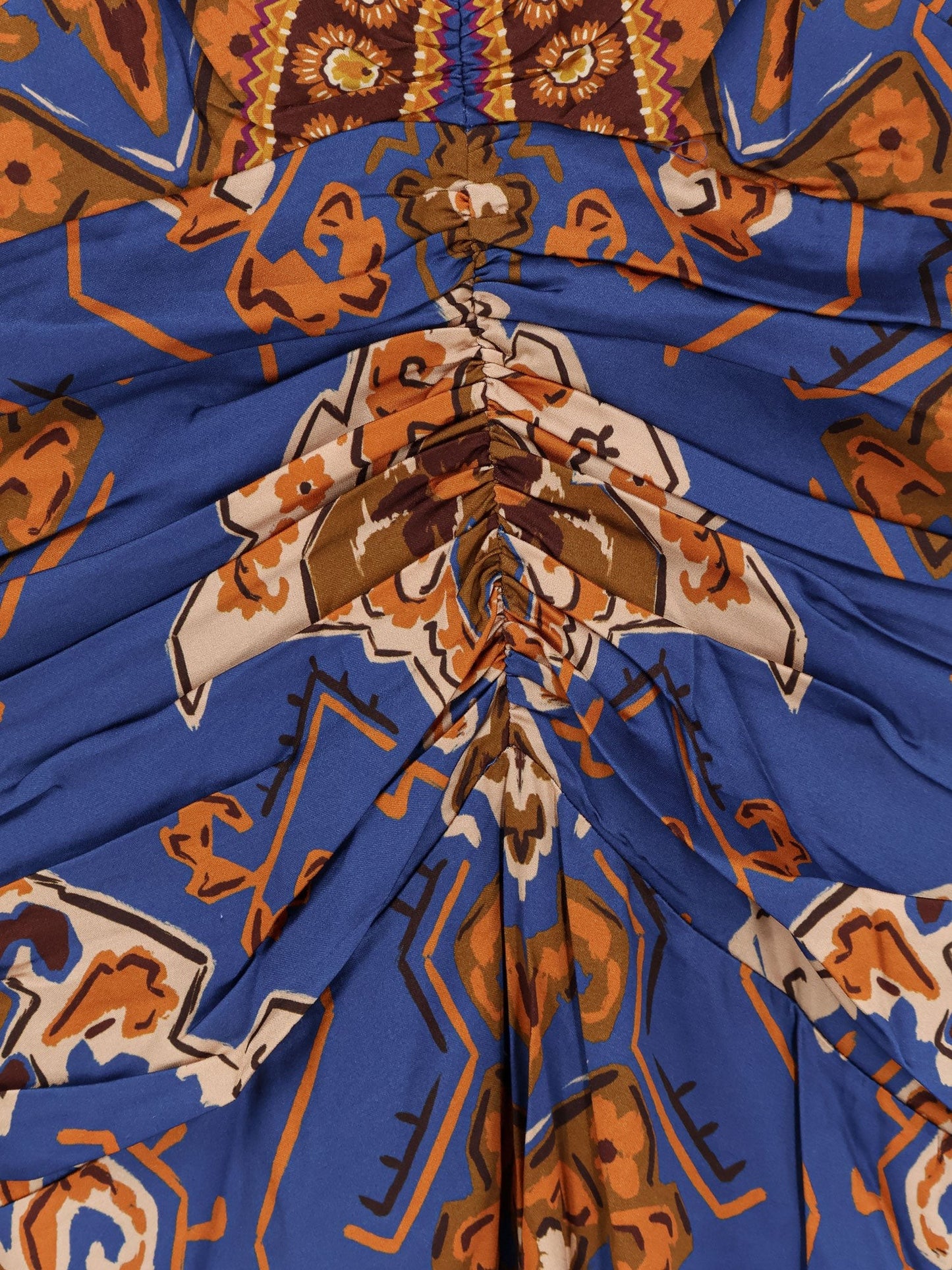 FARM RIO Ornament Floral viscose midi dress