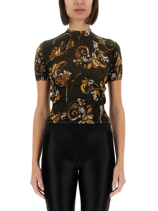 Versace Jeans Couture "OUTLINE BAROQUE" KNITTED T-SHIRT