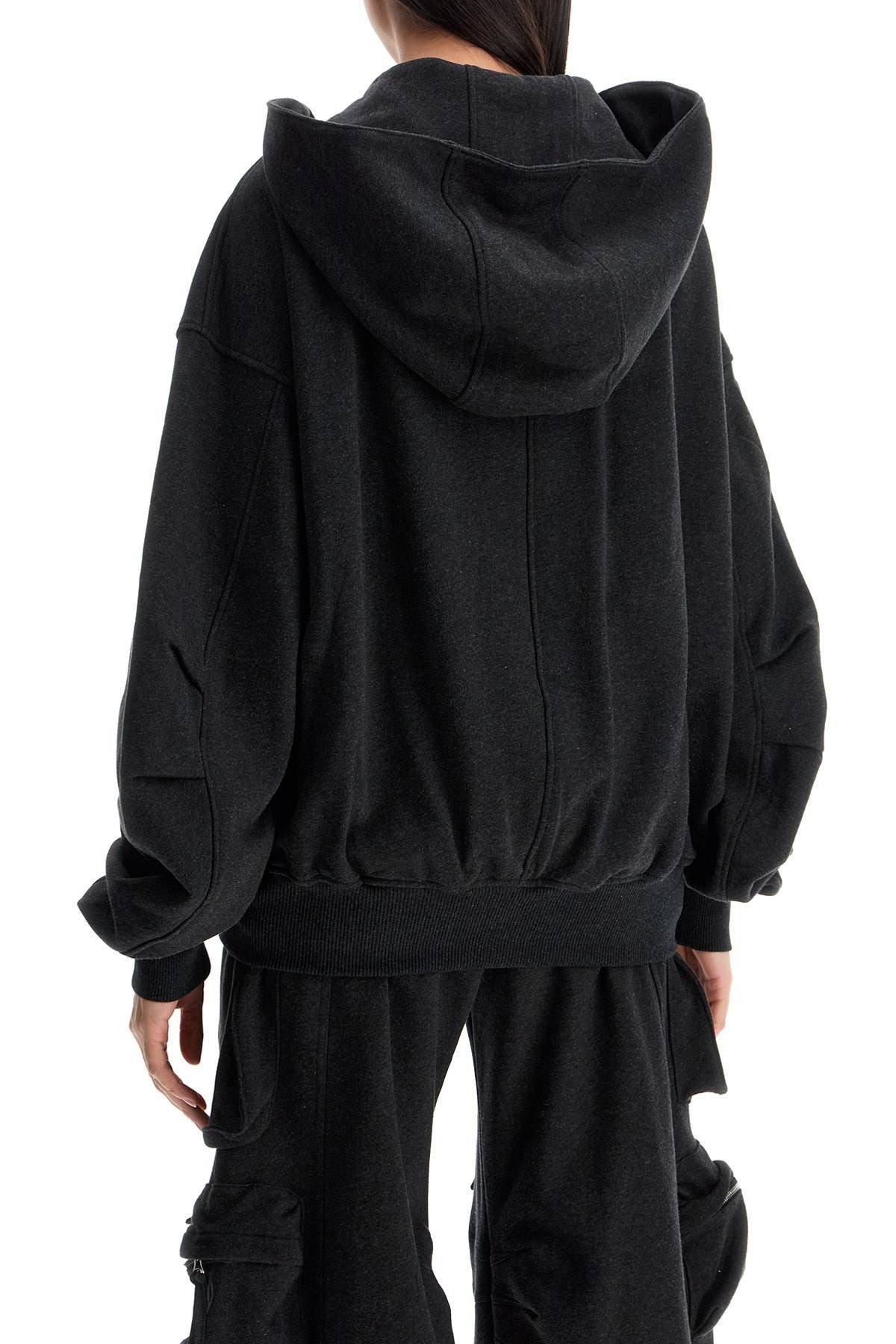 The Attico oversized black gradient zip hoodie