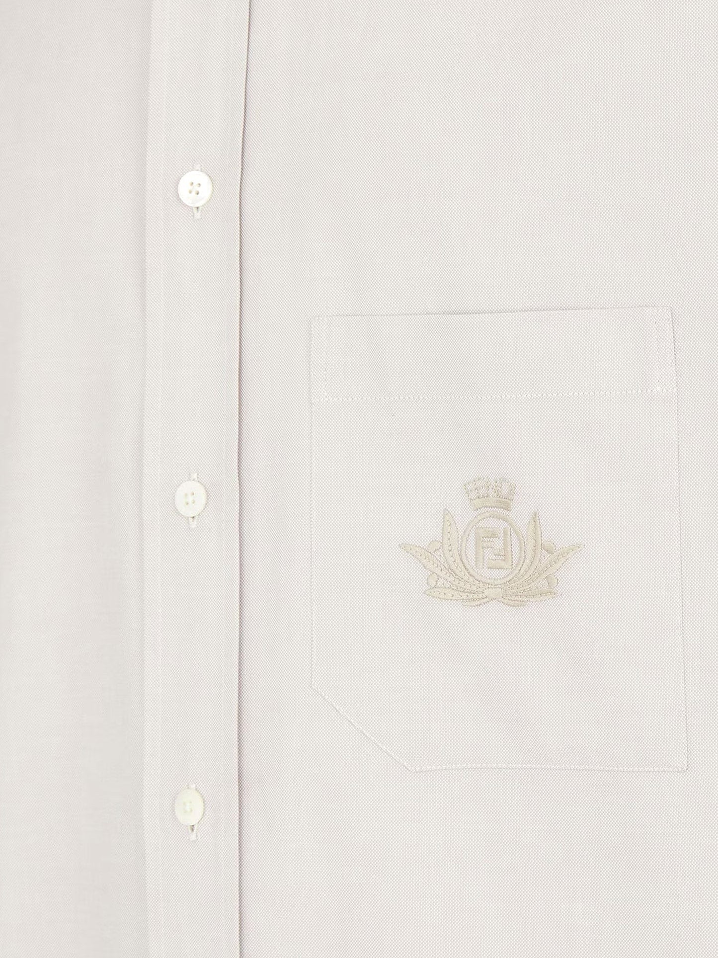 Fendi Oxford shirt with fendi crest embroidery
