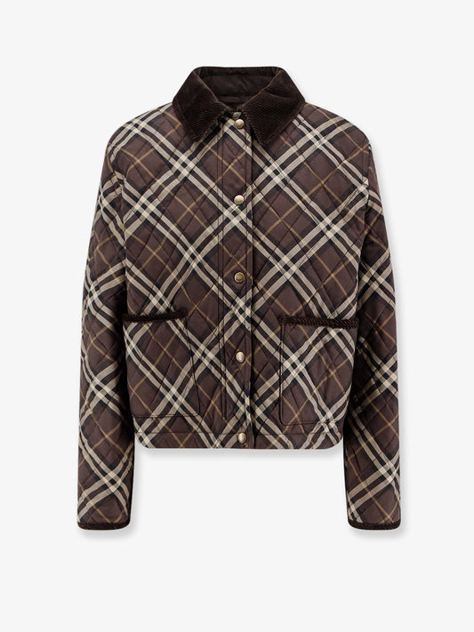 Burberry Padded cotton jacket with check pattern