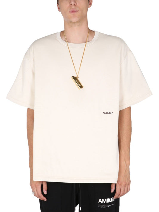 AMBUSH PADDED T-SHIRT WITH EMBROIDERED LOGO