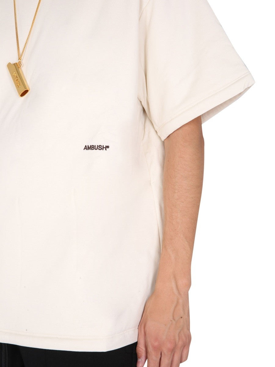 AMBUSH PADDED T-SHIRT WITH EMBROIDERED LOGO