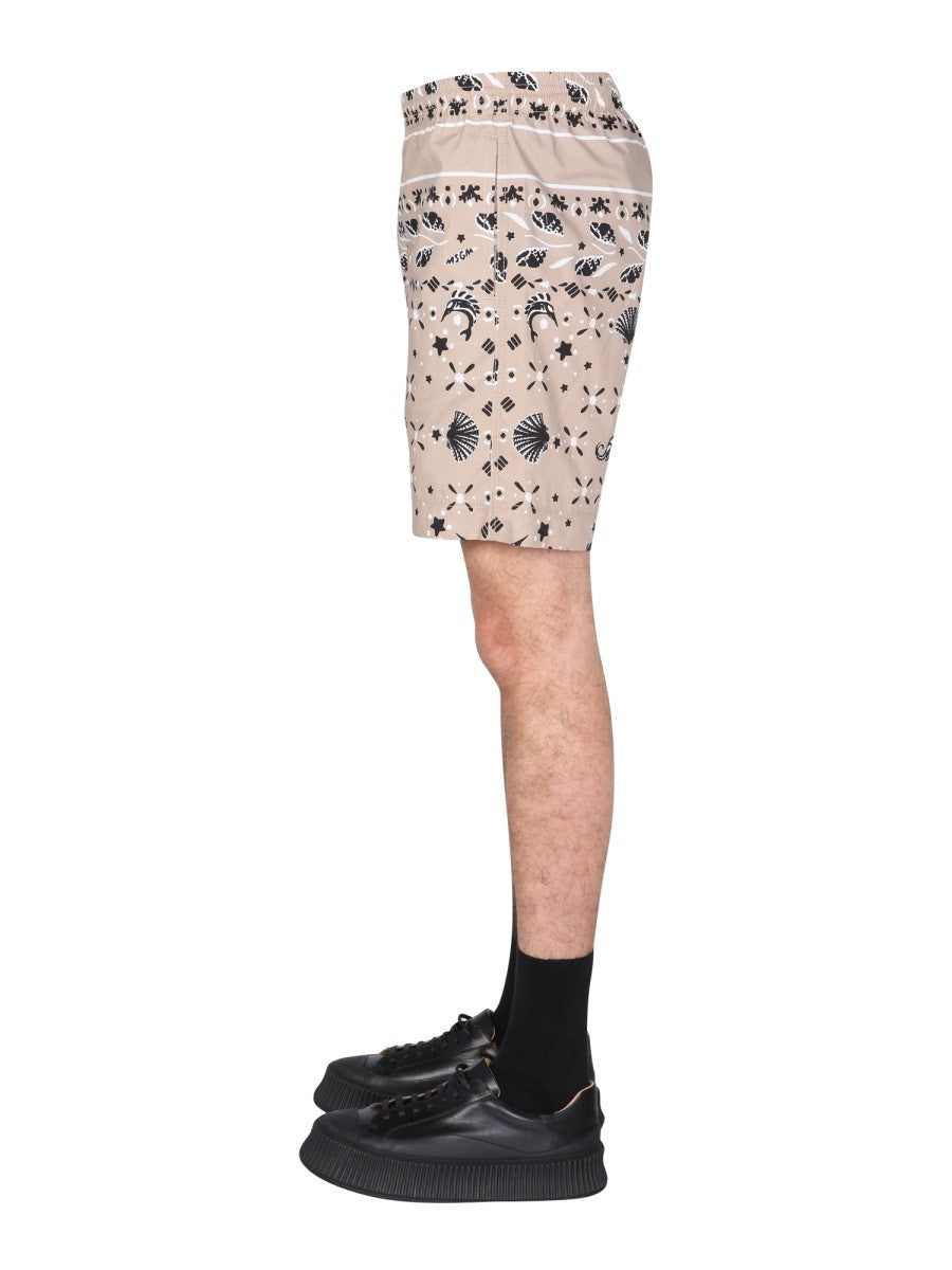 msgm PAISLEY PATTERN BERMUDA