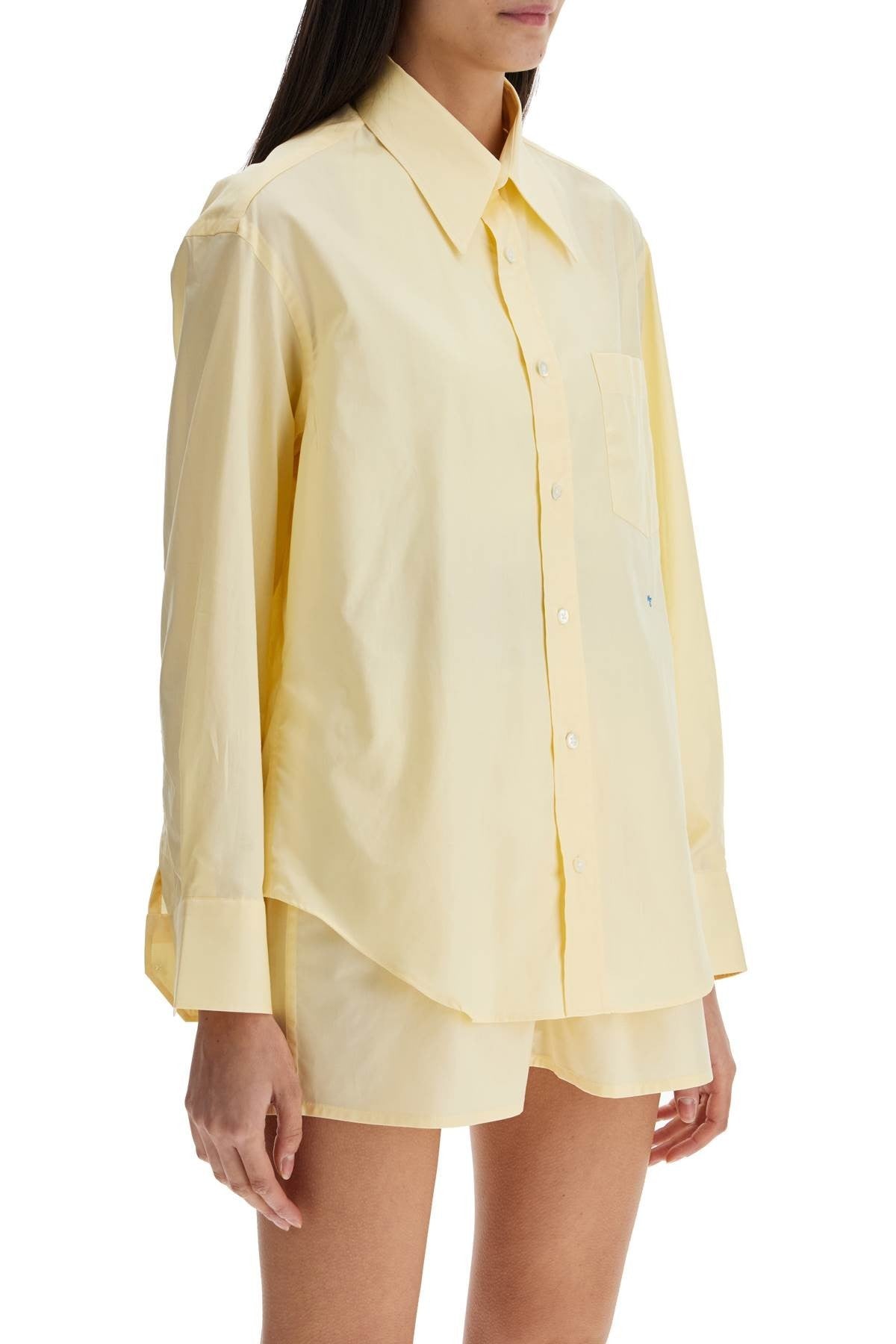 HOMME GIRLS pale yellow cotton 70's style women's shirt