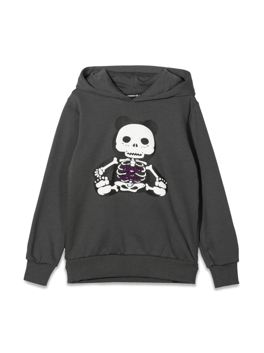 VISION OF SUPER PANDY SKELETON PRINT HOODIE