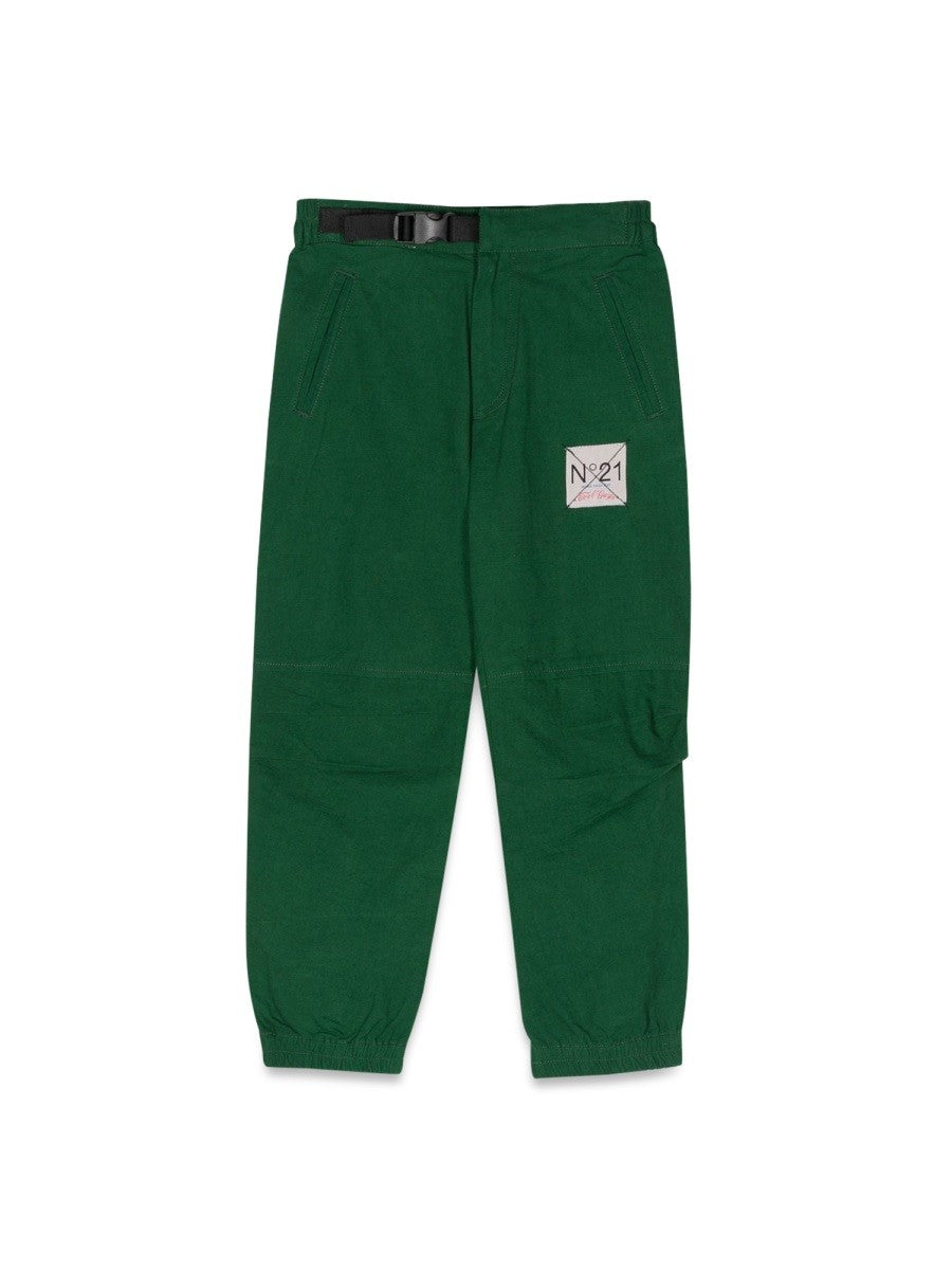 N°21 PANTS WITH LOGO PATCH