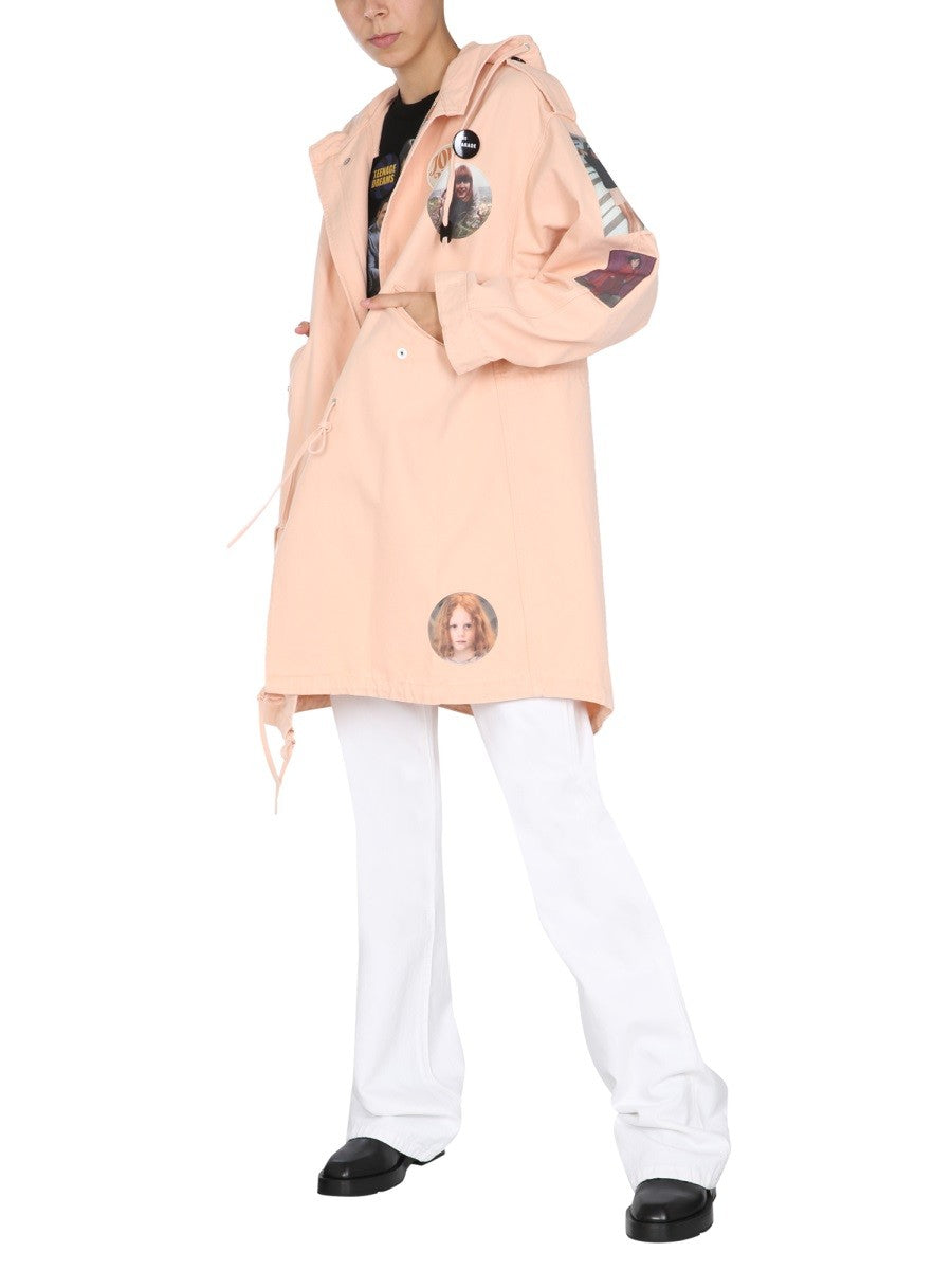 RAF SIMONS PARKA WITH LOGO PATCH