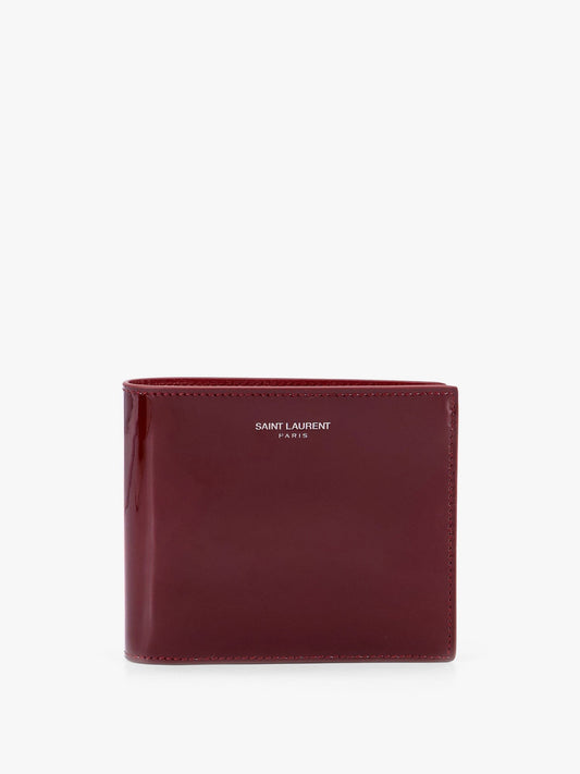 Saint Laurent Patent leather wallet with engraved logo on the front