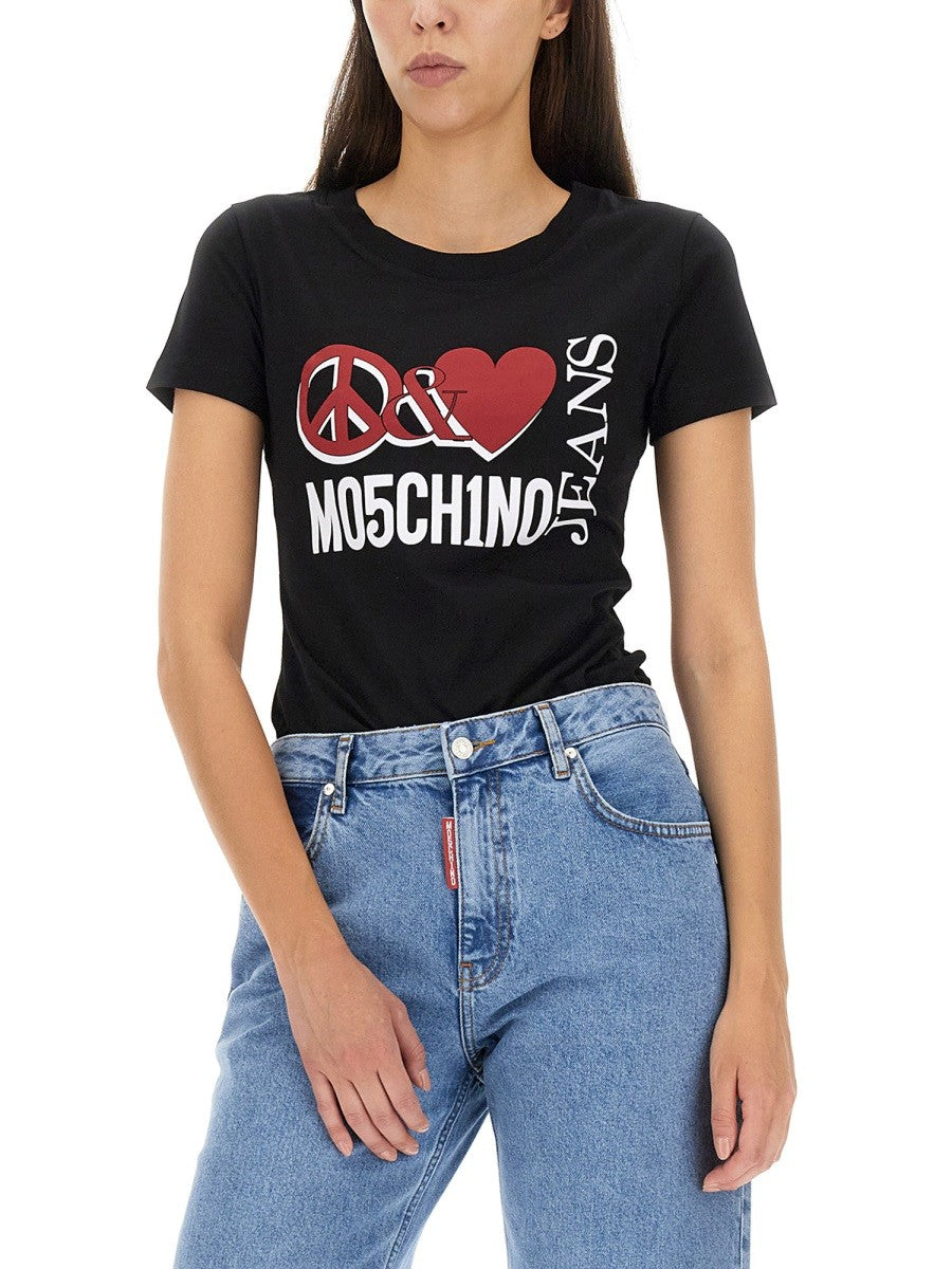 MOSCHINO JEANS PEACE & LOVE T-SHIRT