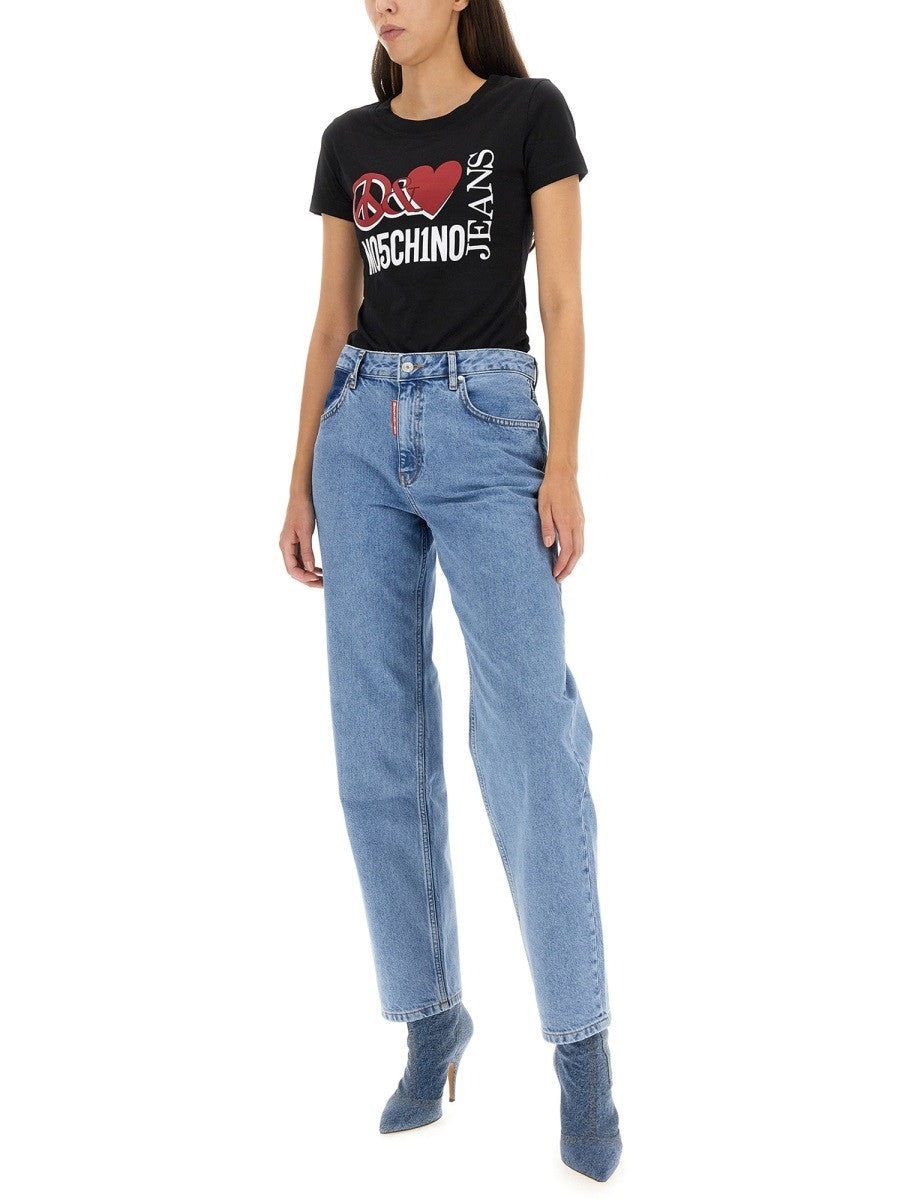 MOSCHINO JEANS PEACE & LOVE T-SHIRT