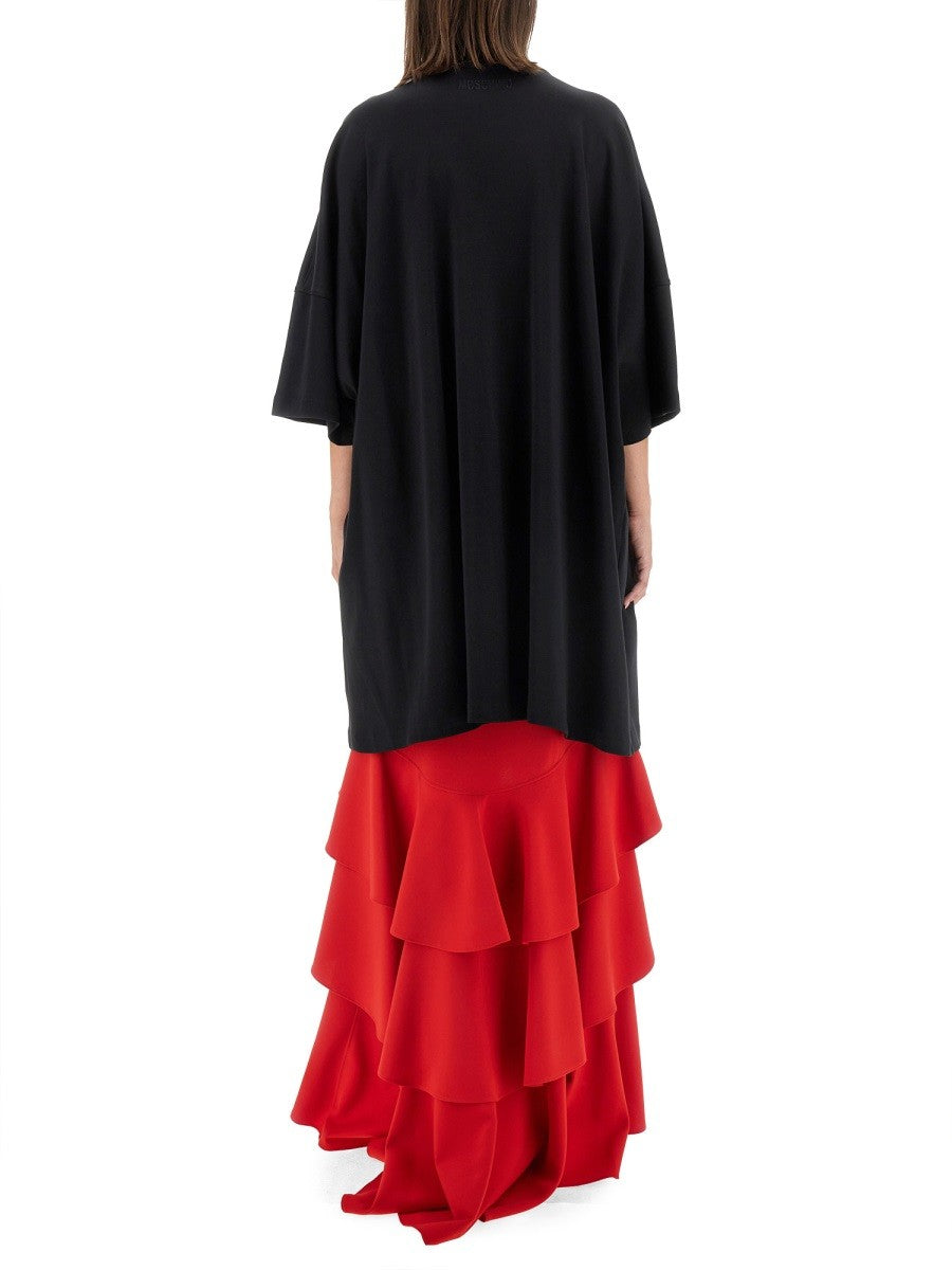 Moschino PEACE & PEARLS COTTON INTERLOCK DRESS