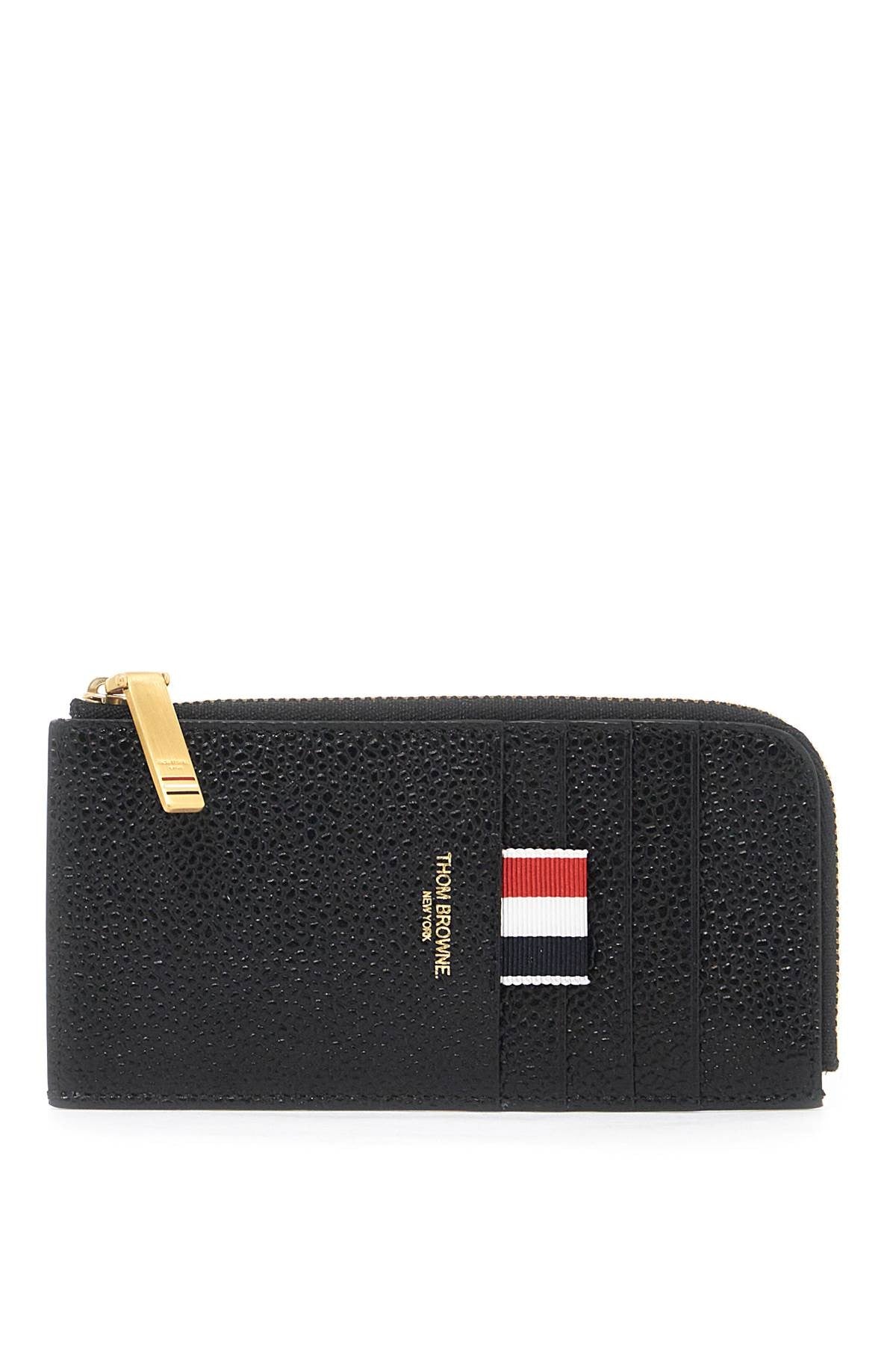 THOM BROWNE pebble grain leather cardholder