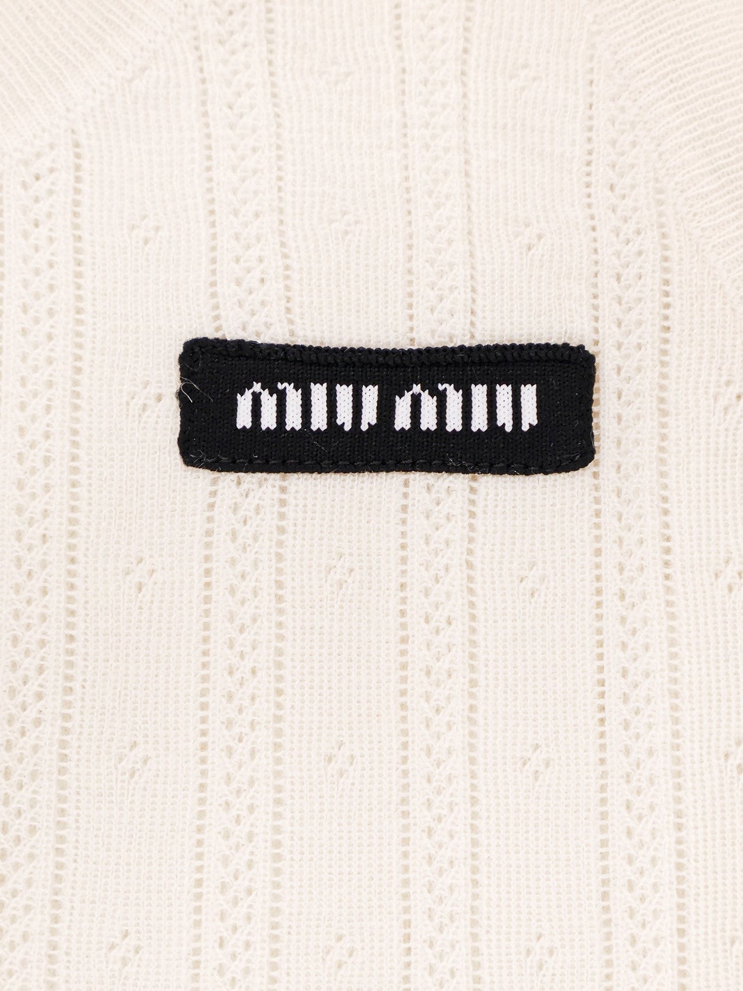 Miu Miu Perforated cachemire and silk top