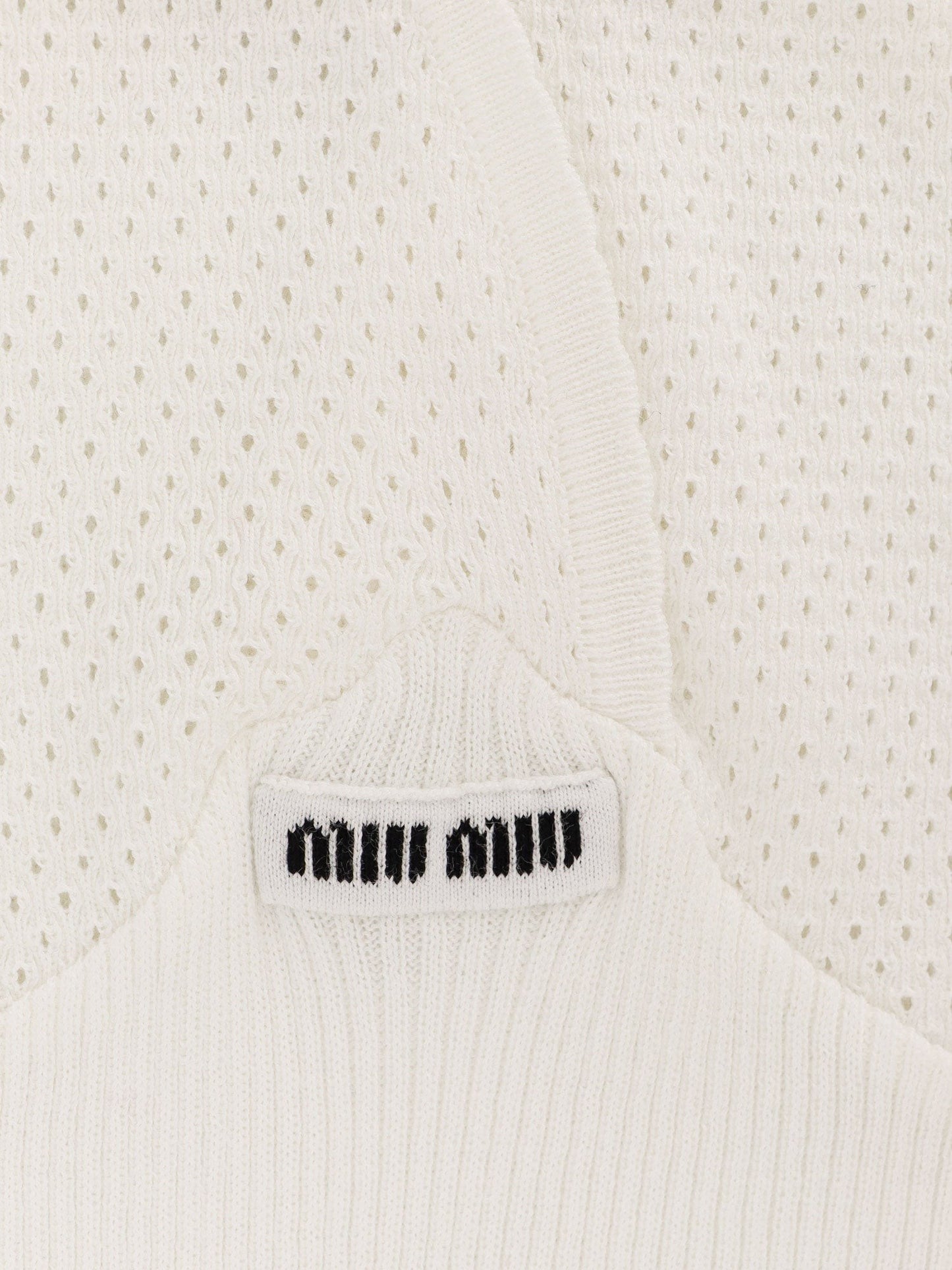 Miu Miu Perforated cotton tank top