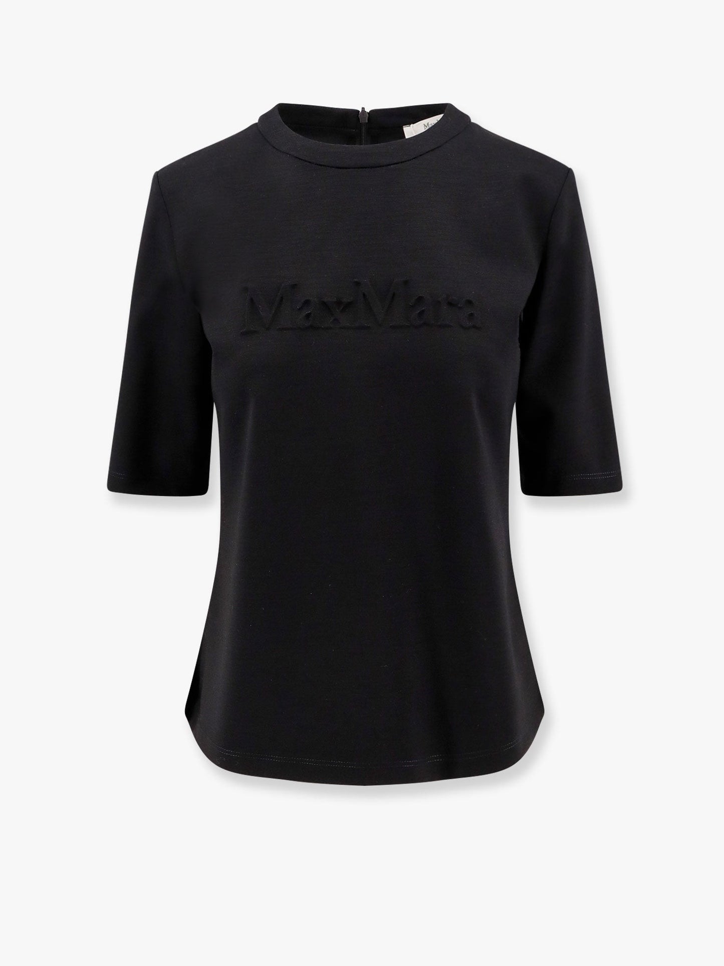 Max Mara Peter wool t-shirt with embossed frontal logo