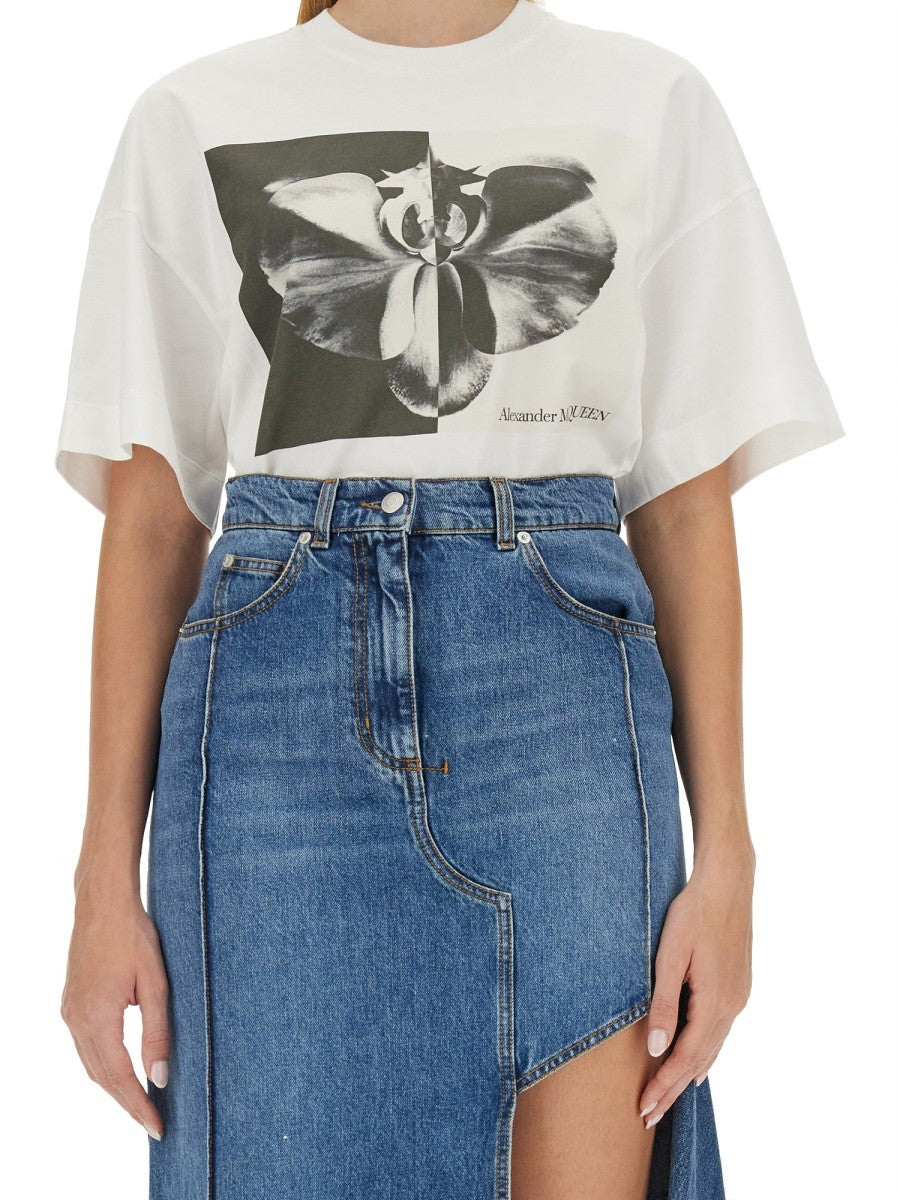 Alexander Mcqueen PHOTOGRAPHIC ORCHID T-SHIRT