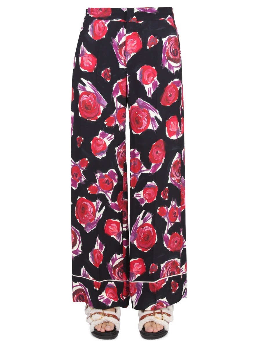 Marni PIJAMA PANTS WITH FLORAL PATTERN