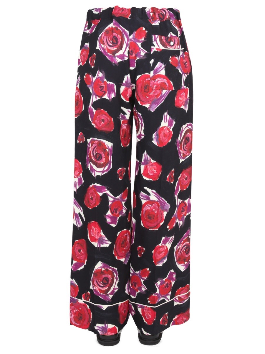 Marni PIJAMA PANTS WITH FLORAL PATTERN