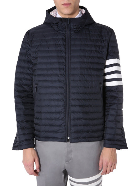 THOM BROWNE DOWN JACKET WITH HOOD