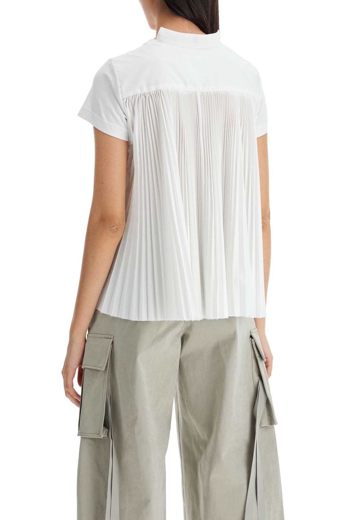 SACAI pleated back t-shirt