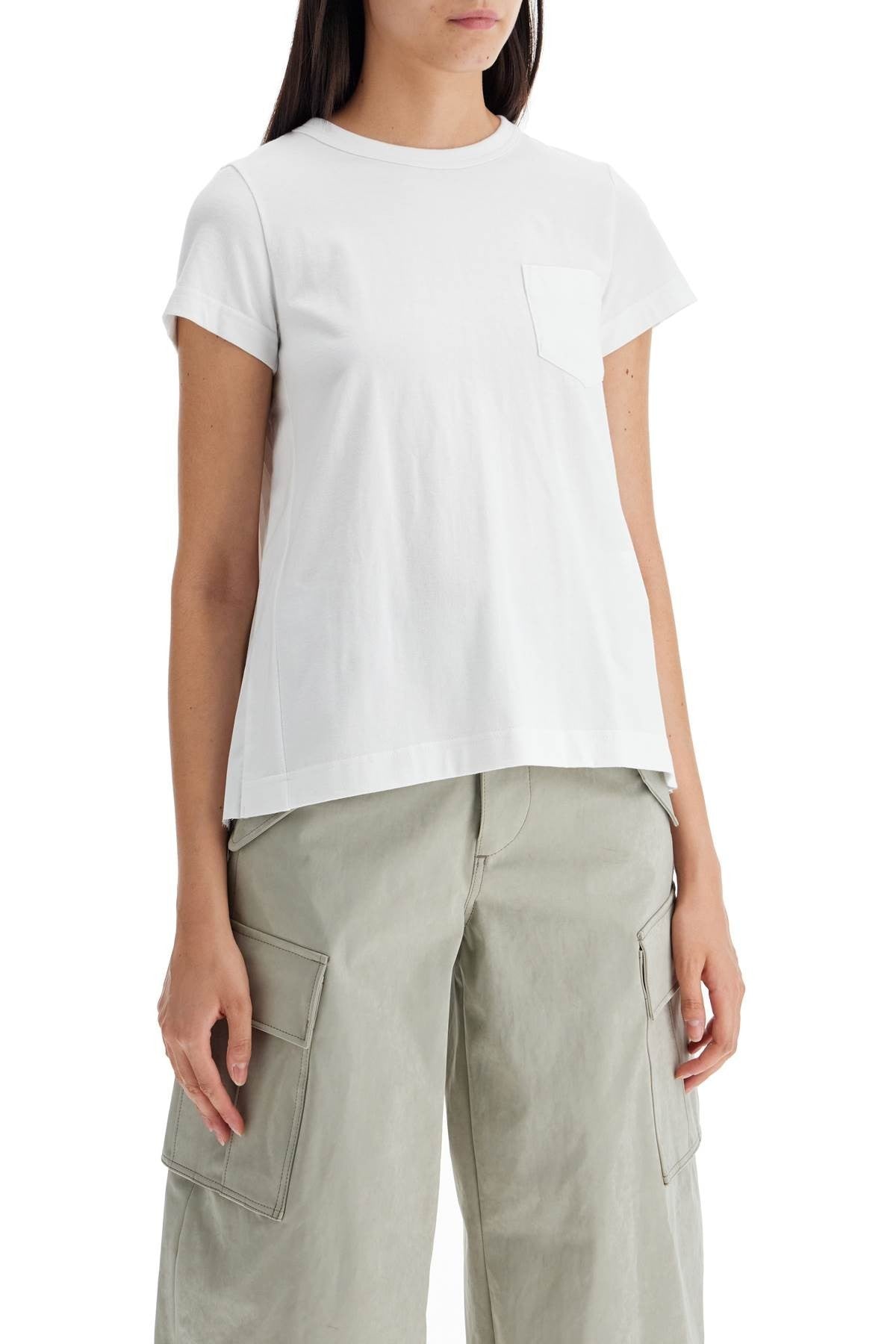 SACAI pleated back t-shirt