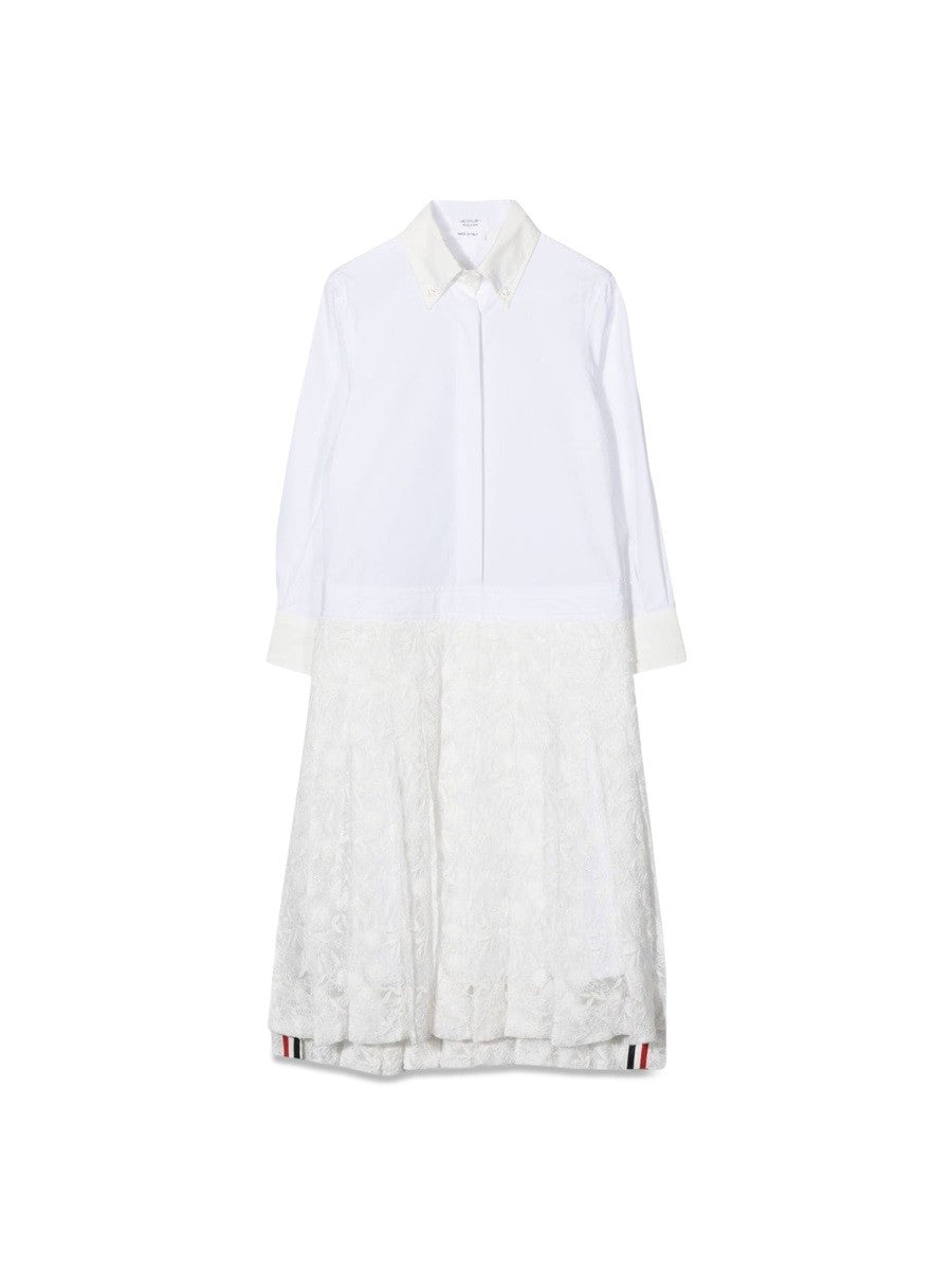 THOM BROWNE pleated bottom shirtdress