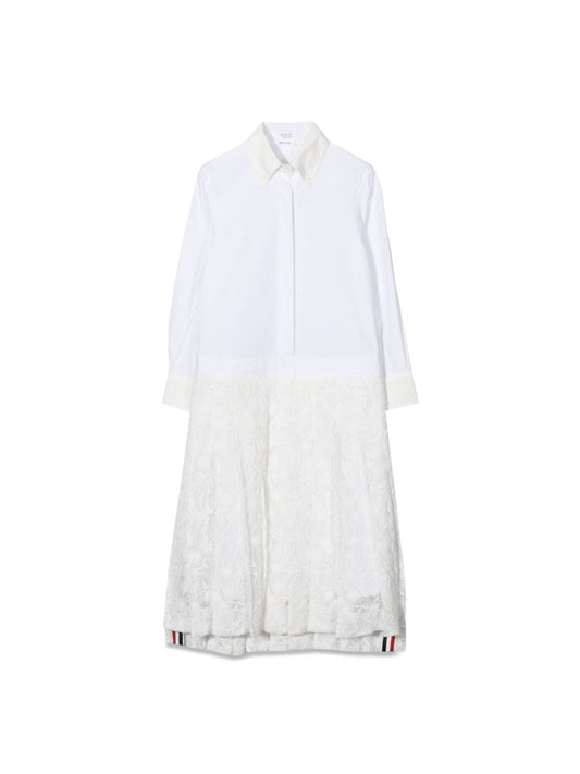 THOM BROWNE pleated bottom shirtdress