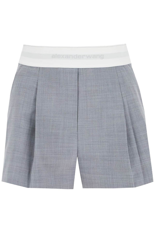 Alexander Wang pleated shorts with branded band