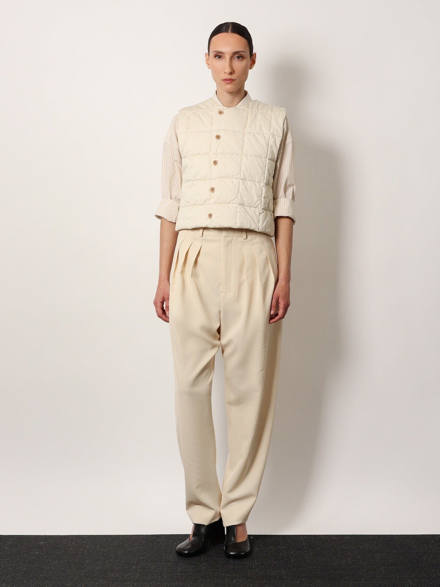 LEMAIRE Pleated tailored wool blend trouser