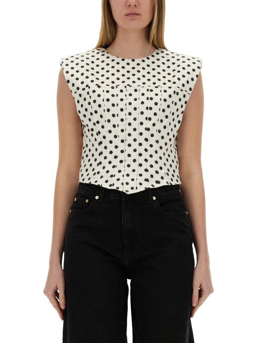 GANNI "POLKA-DOT" CORSET TOP