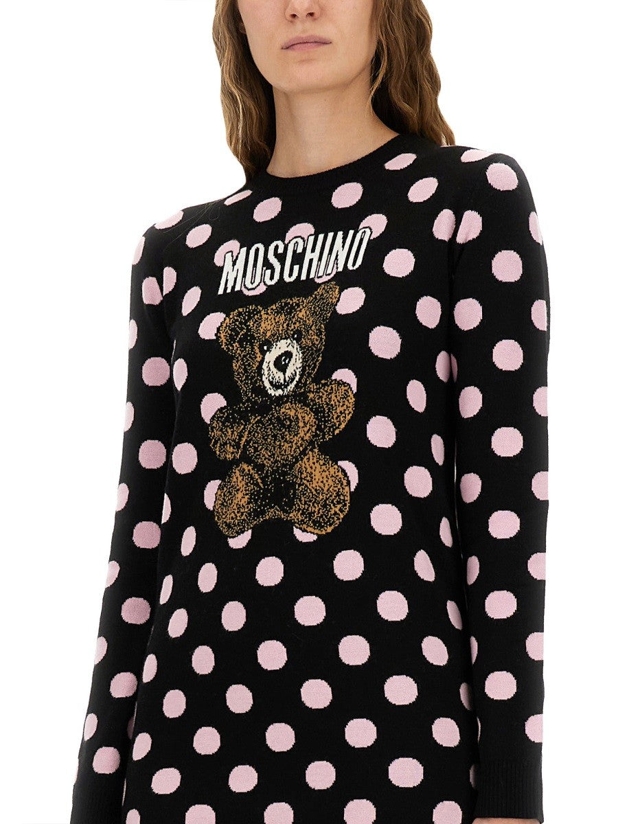Moschino POLKA DOT DRESS WITH LOGO