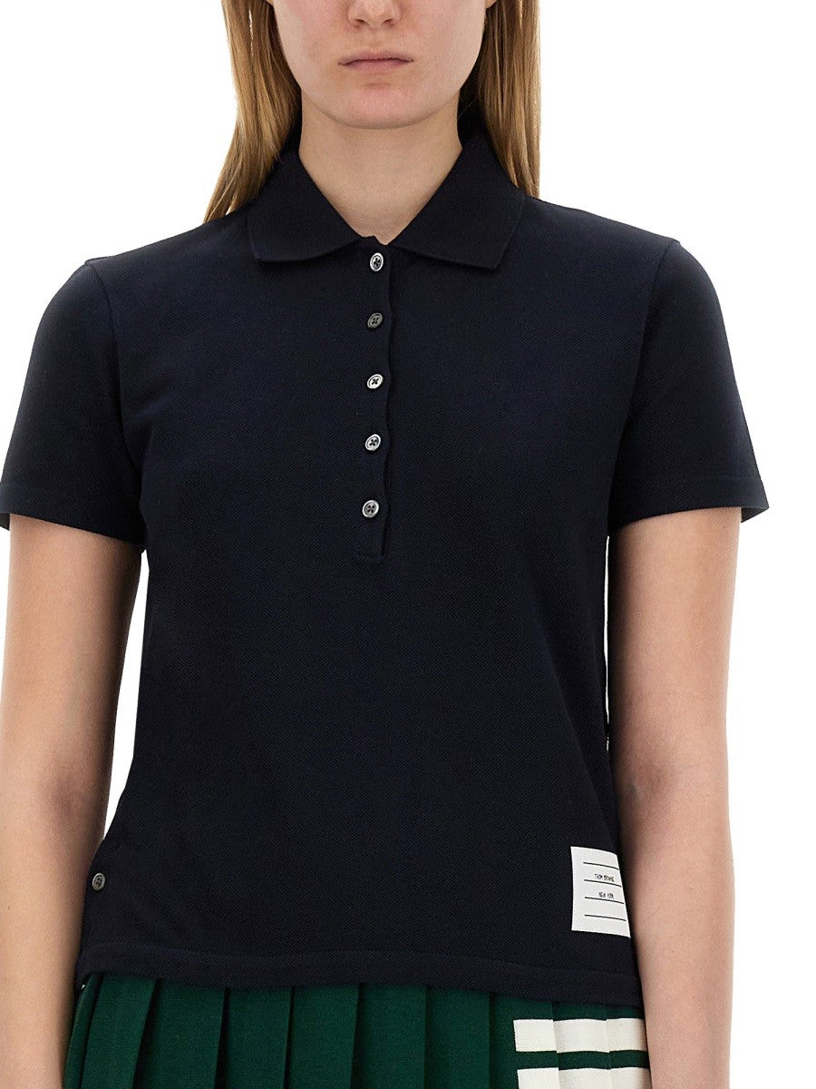 THOM BROWNE POLO IN PIQUE.