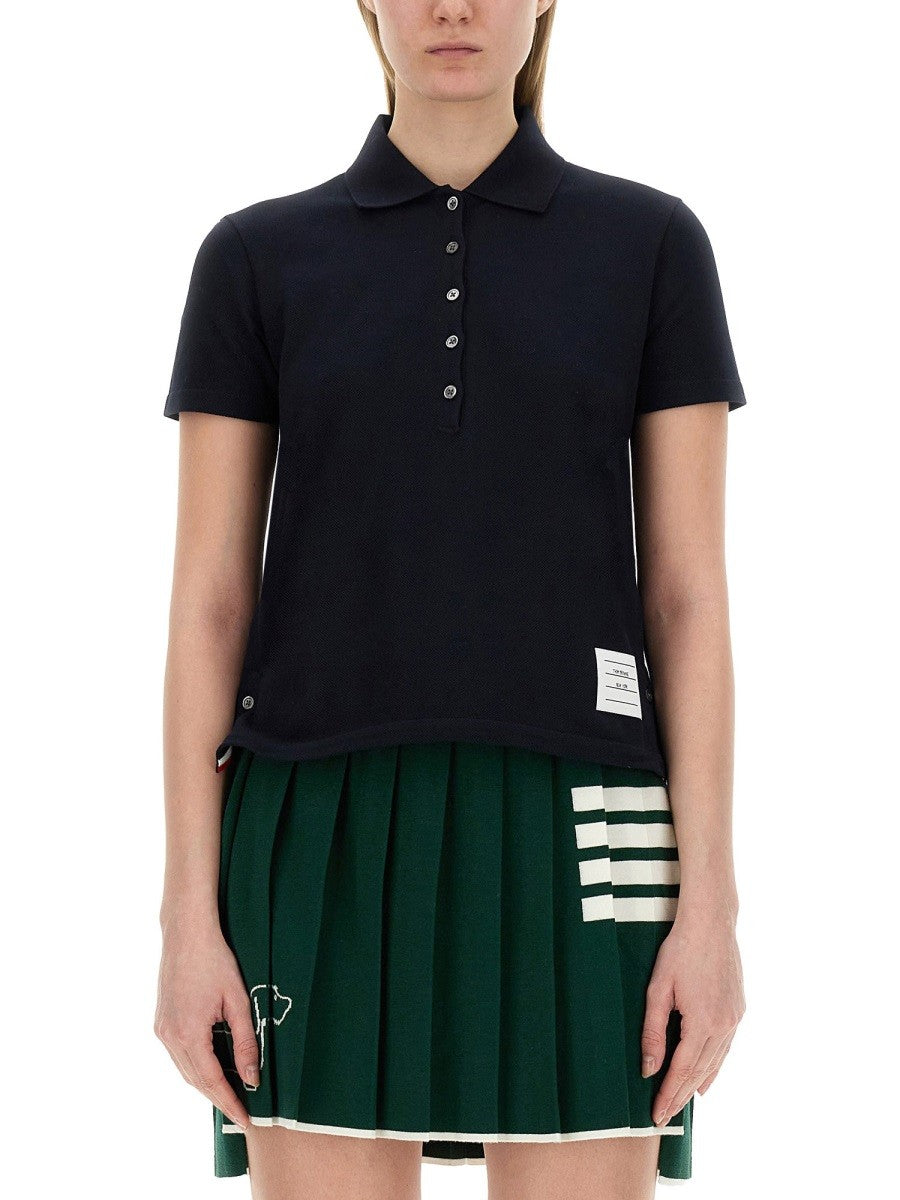 THOM BROWNE POLO IN PIQUE.