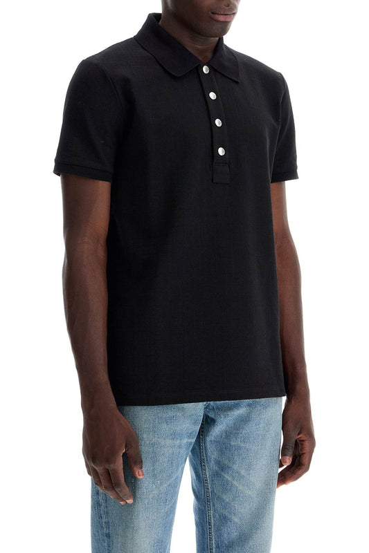 Balmain polo shirt with pb labyrinth mon