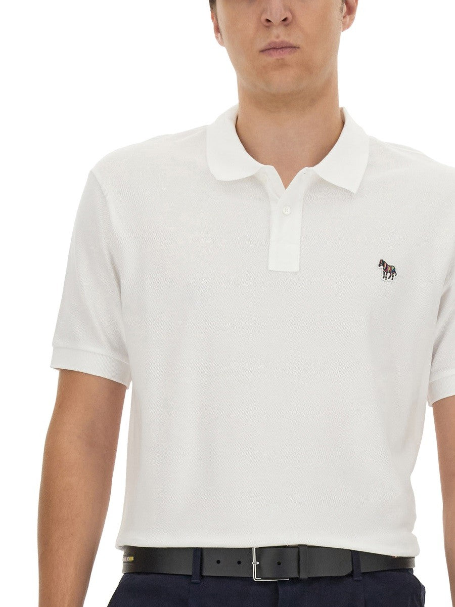 PS BY PAUL SMITH POLO SHIRT WITH ZEBRA PATCH