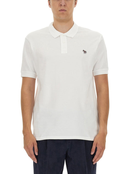 PS BY PAUL SMITH POLO SHIRT WITH ZEBRA PATCH