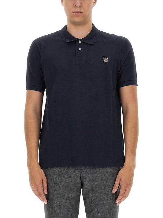 PS BY PAUL SMITH POLO SHIRT WITH ZEBRA PATCH