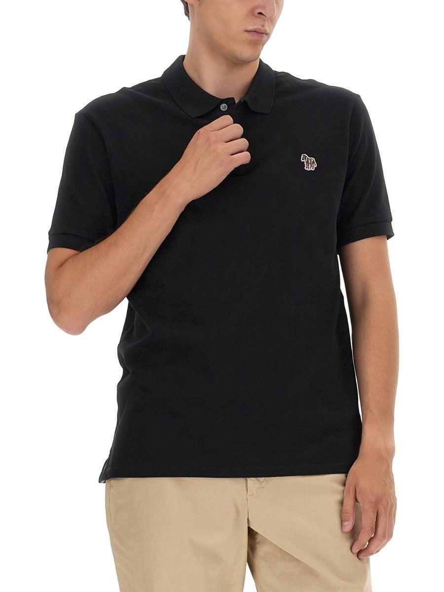 PS BY PAUL SMITH POLO SHIRT WITH ZEBRA PATCH