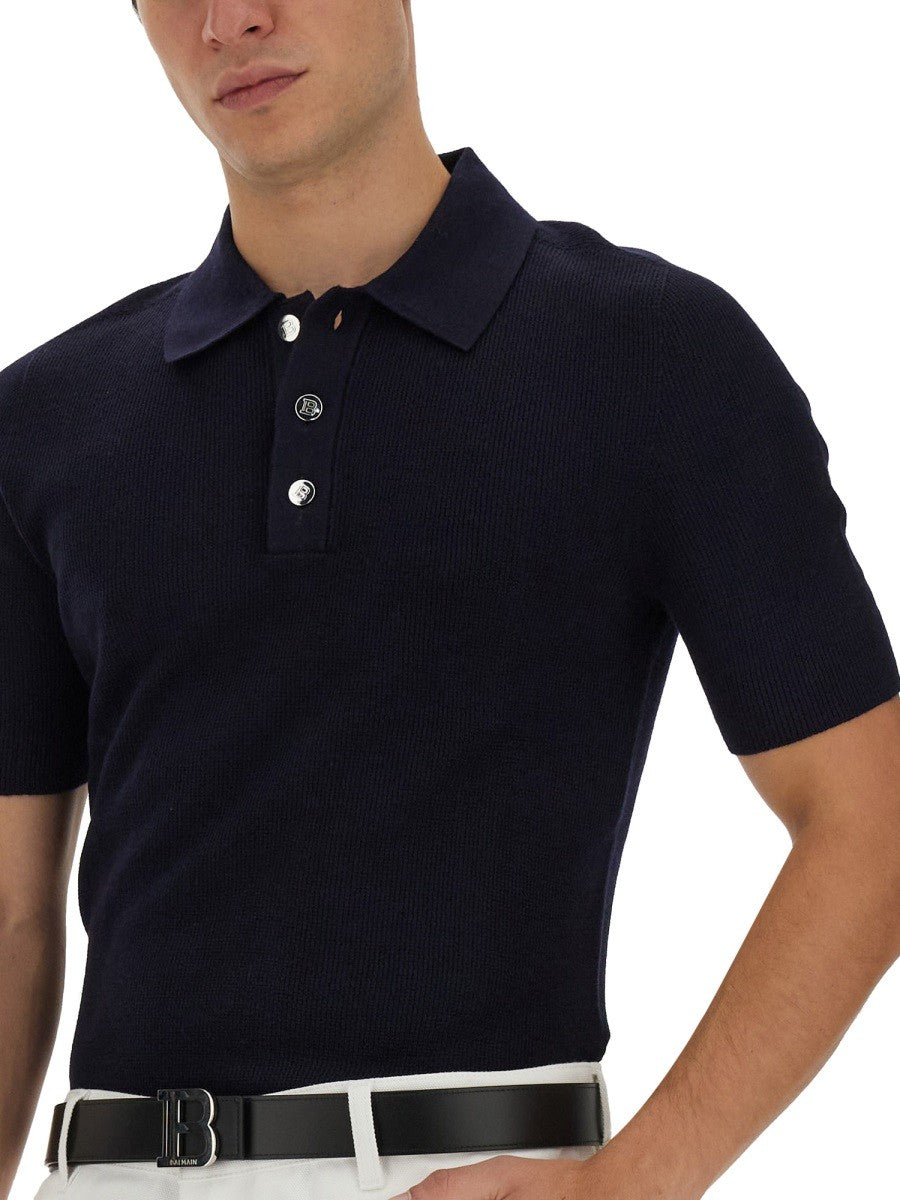 Balmain POLO WITH LOGO PATCH