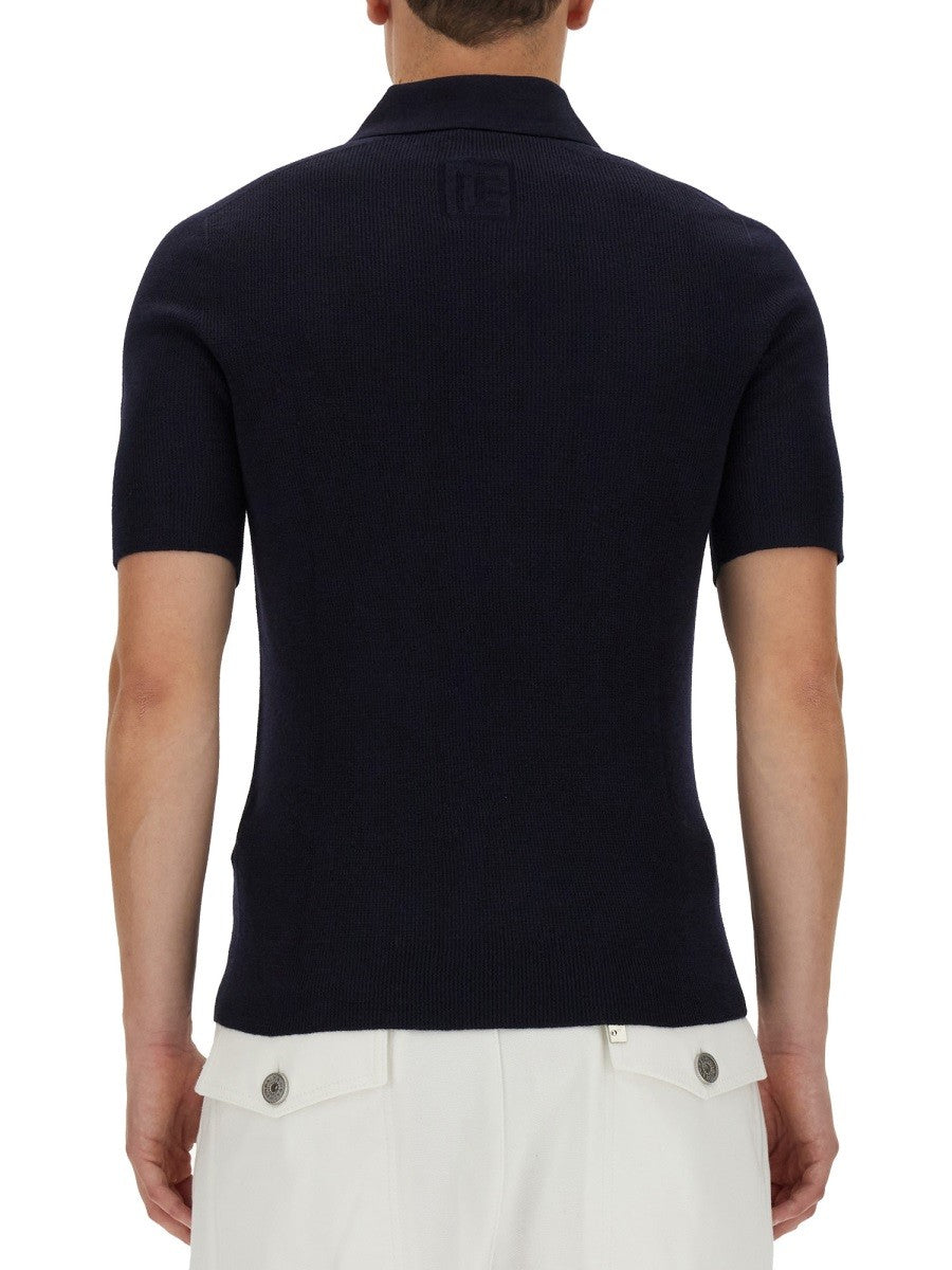 Balmain POLO WITH LOGO PATCH