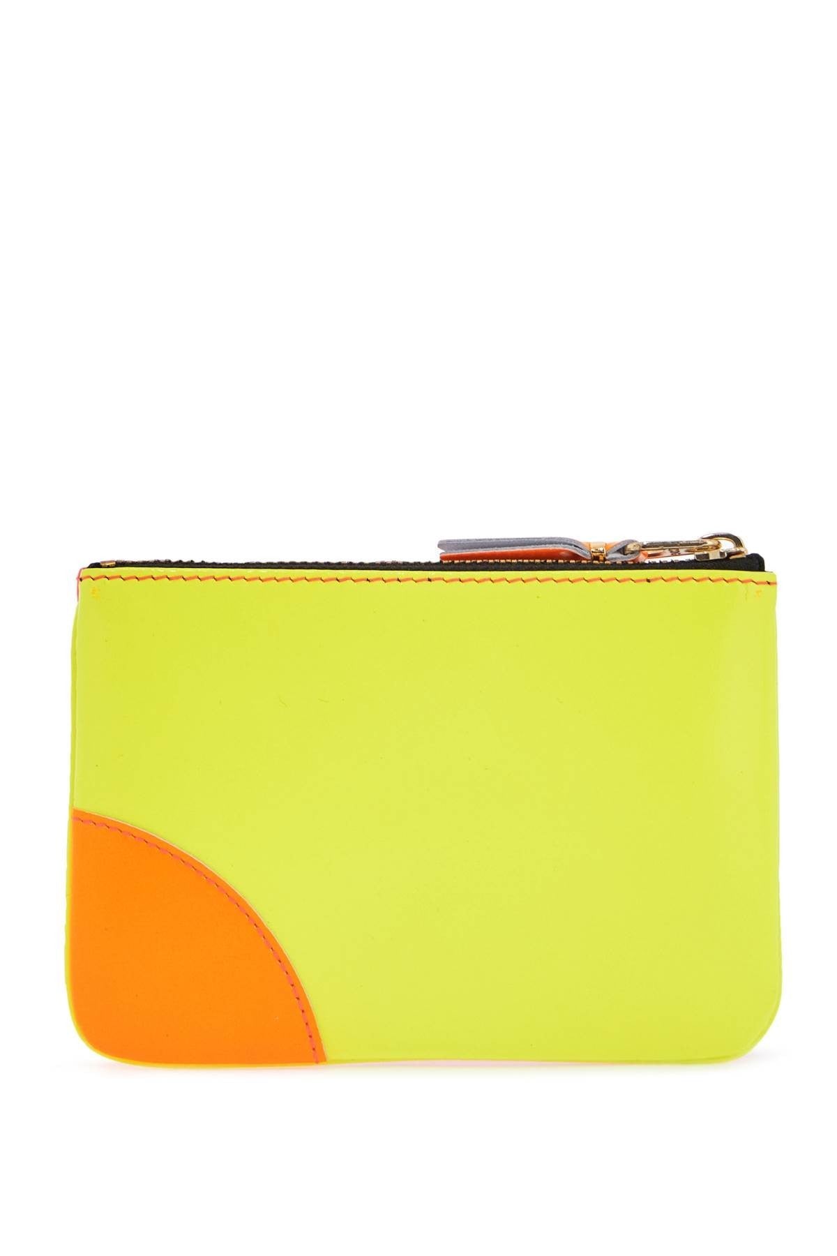 COMME DES GARCONS WALLET portafoglio super fluo giallo in pelle con zip