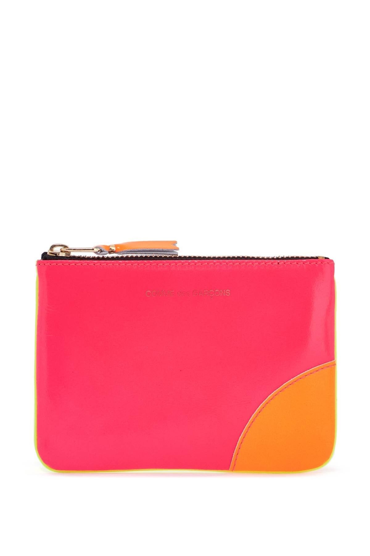 COMME DES GARCONS WALLET portafoglio super fluo giallo in pelle con zip