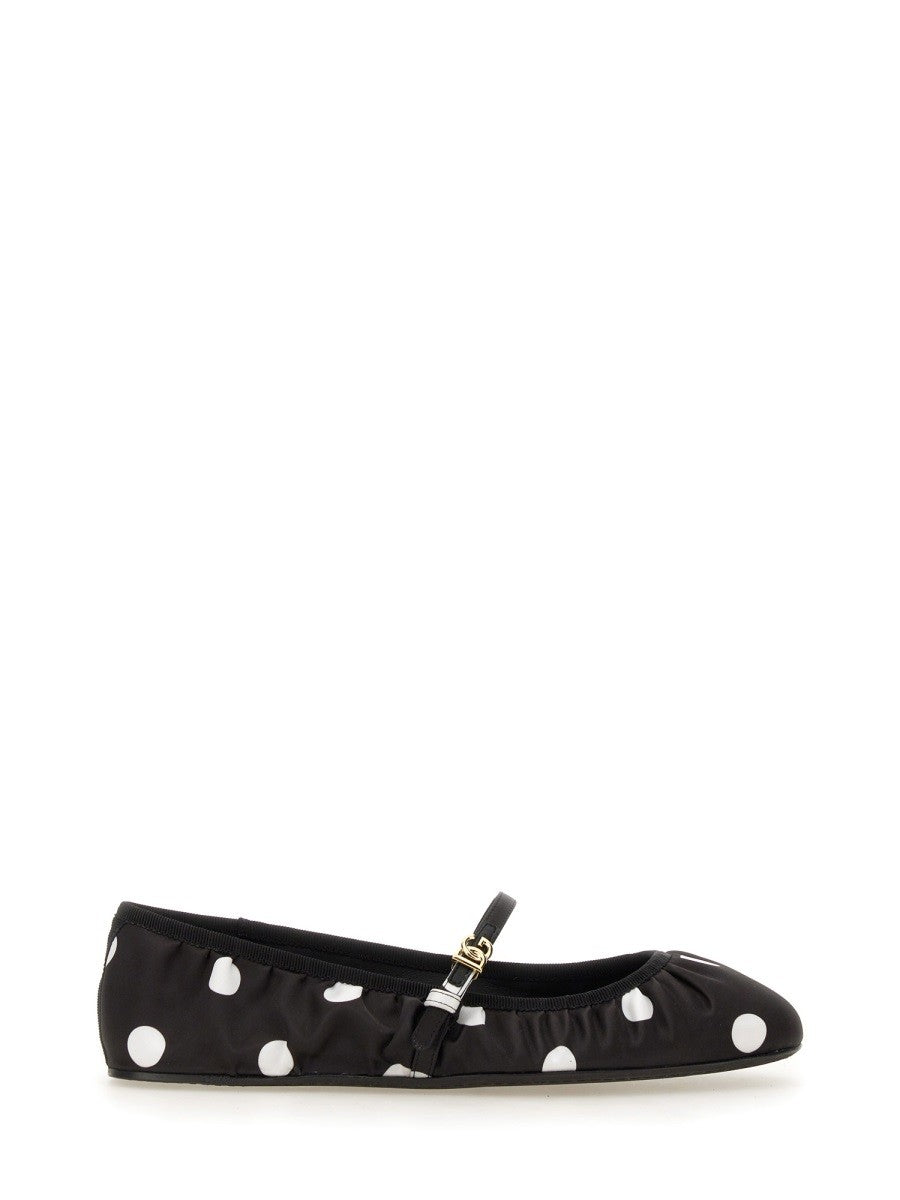 Dolce & Gabbana PRINTED SATIN BALLERINA