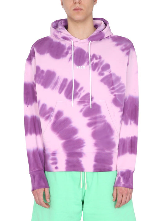msgm PRINTED SWEATSHIRT WITH MICRO LOGO